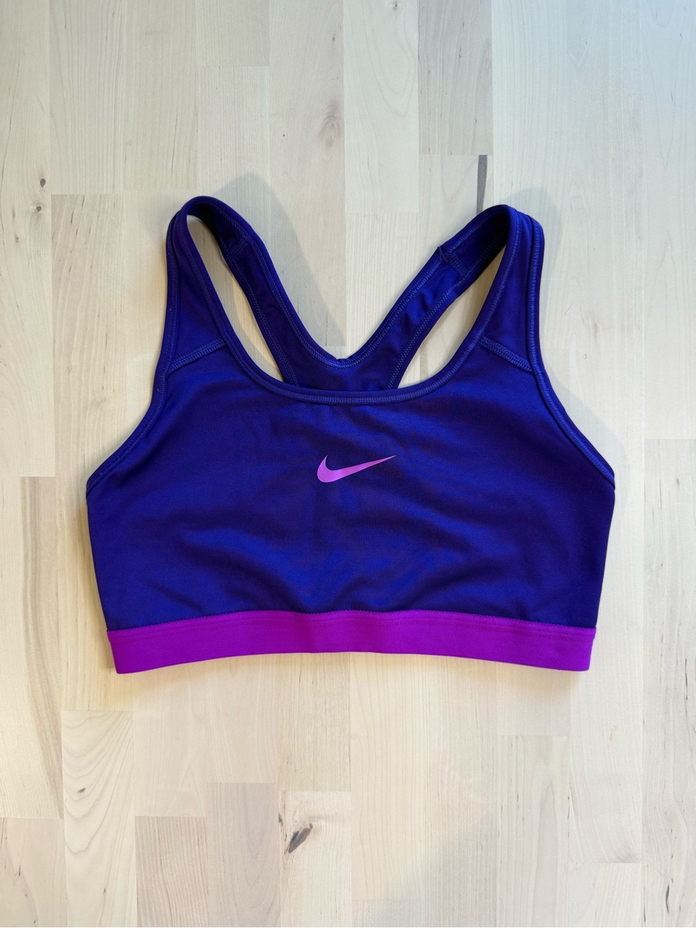 Nike Purple Dri-Fit Sports Bra with Pink Band and Logo